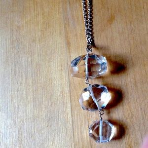 .925 Necklace with 3 white stones